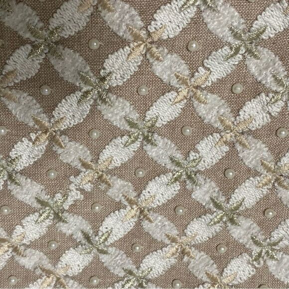 Boho Pearl Embroidered Hand Bag Cosmetic Bag W/ Tassel Zipper Closure - Picture 2 of 16